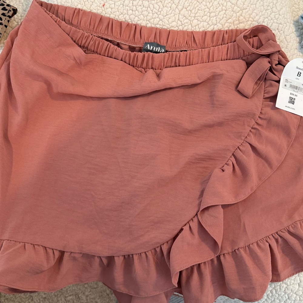 ARULA Dusty Rose Ruffle Skort